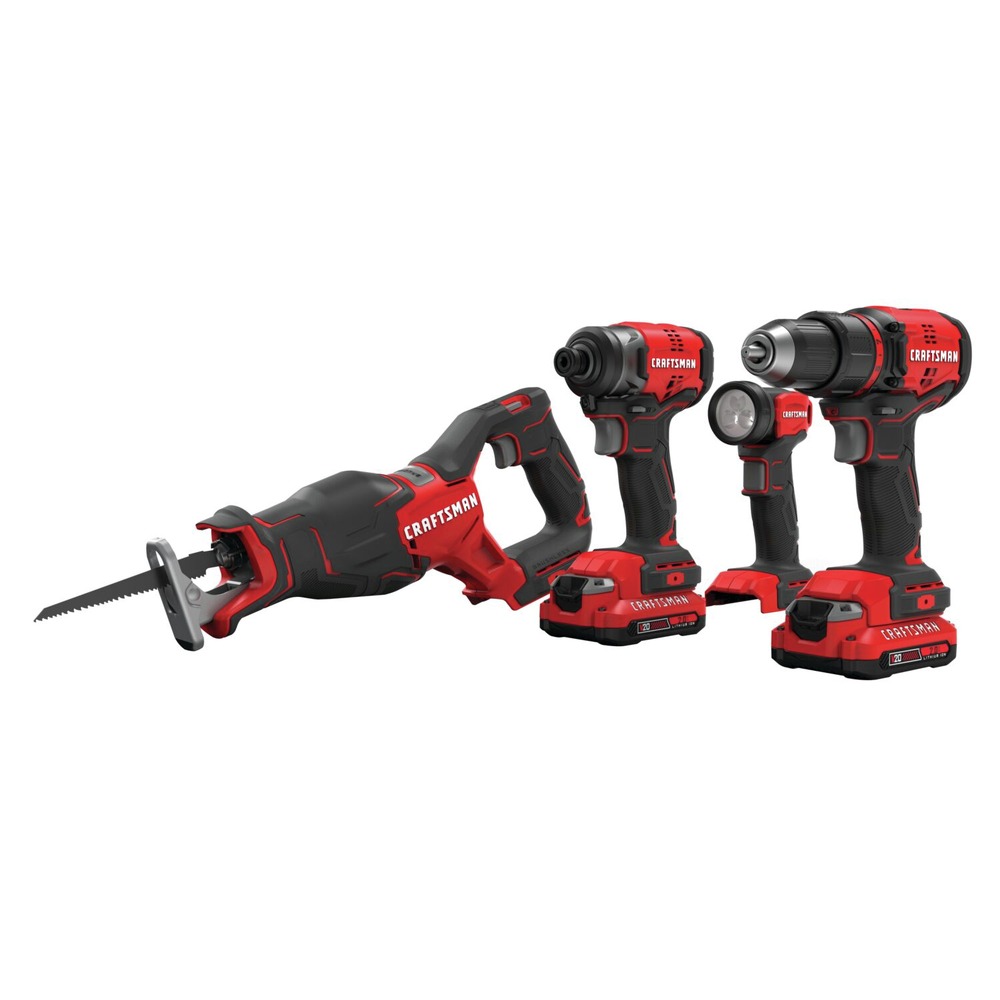 Craftsman CMCK420D2 V20 Brushless Lithium-Ion Cordless 4-Tool Combo Kit New