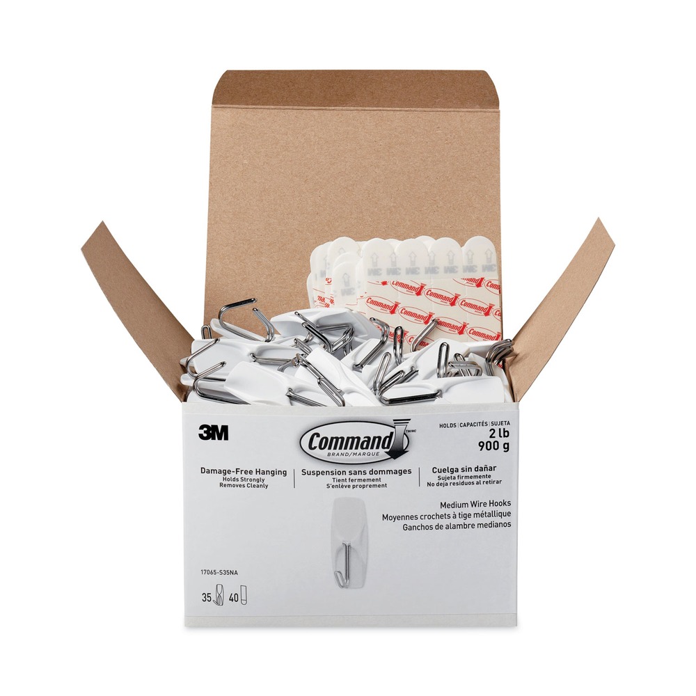 Command 17065S35NA Metal General Purpose Hooks - White/Medium (35/Pack) New - Picture 1 of 9