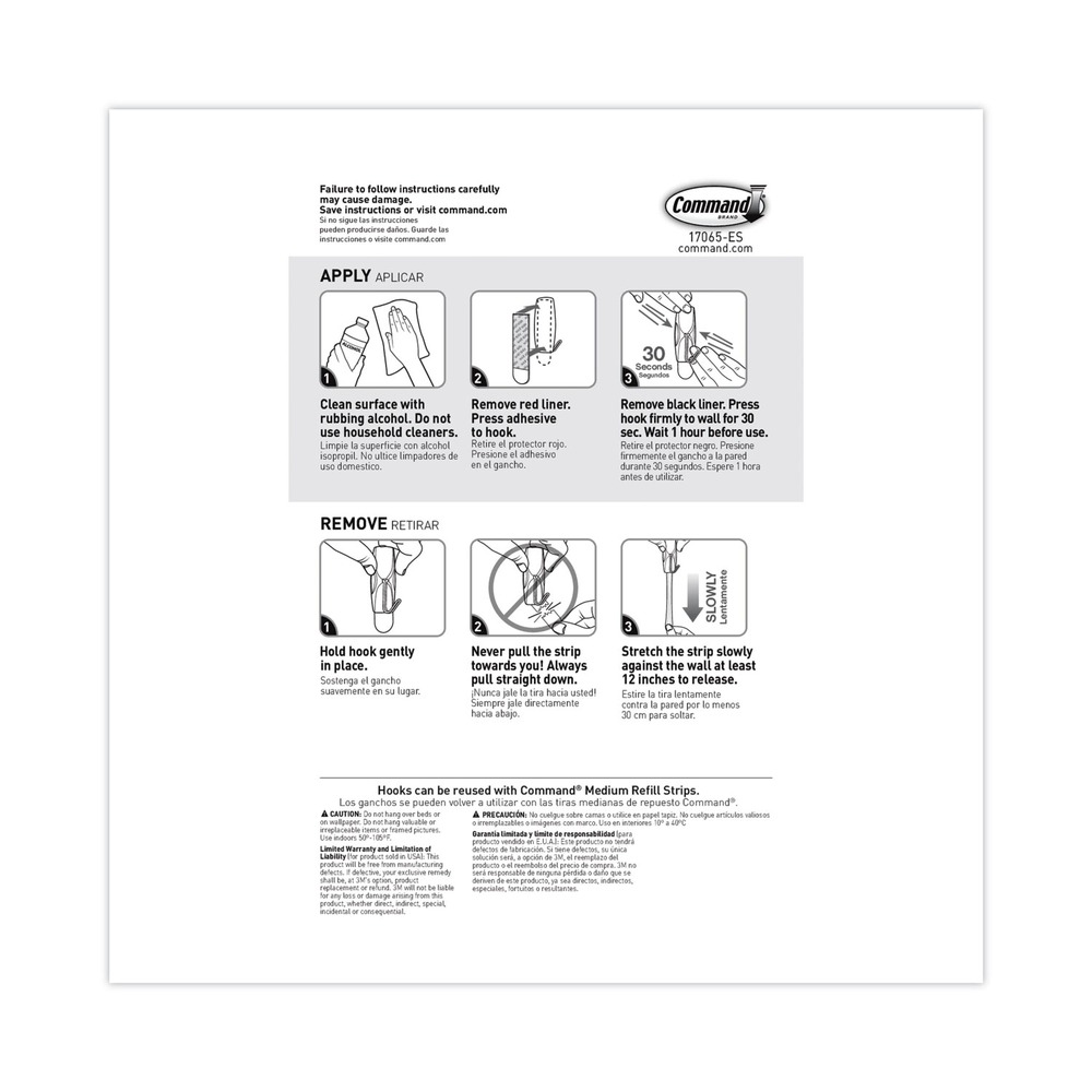 Command 17065S35NA Metal General Purpose Hooks - White/Medium (35/Pack) New - Picture 9 of 9