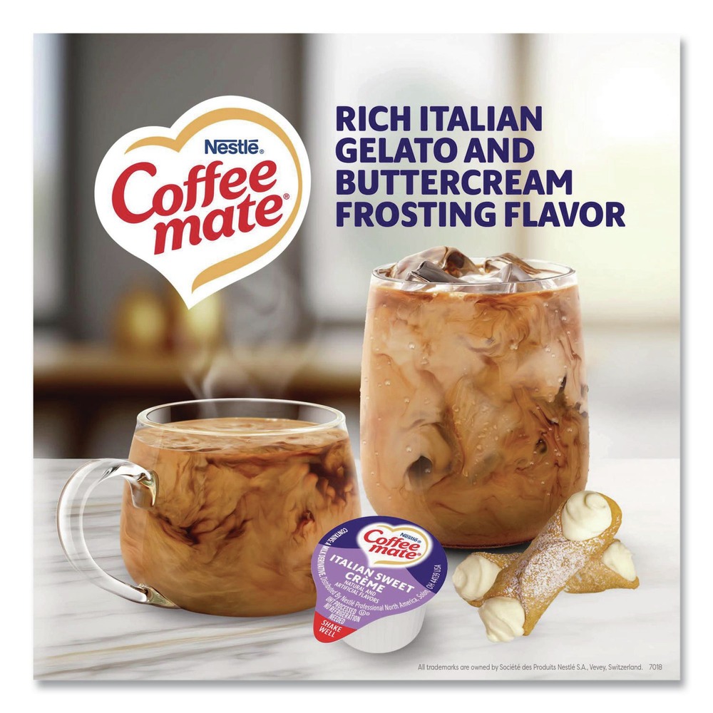 Coffee-mate 21108CT Liquid Coffee Creamer - Italian Sweet Cream (180/Carton) New - Afbeelding 2 van 9