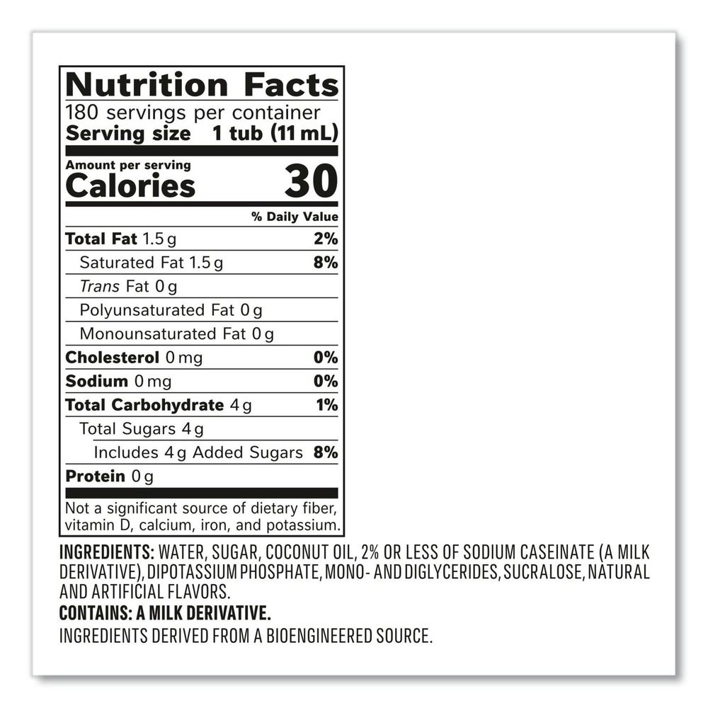 Coffee-mate 21108CT Liquid Coffee Creamer - Italian Sweet Cream (180/Carton) New - Afbeelding 9 van 9