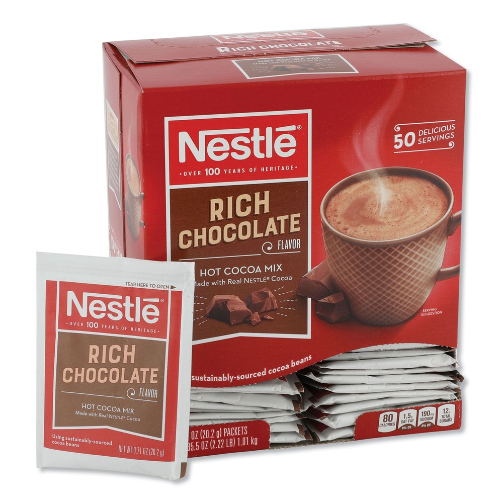 Nestlé NES25485 Hot Cocoa Mix Rich Chocolate Flavor, 0.71oz - 50