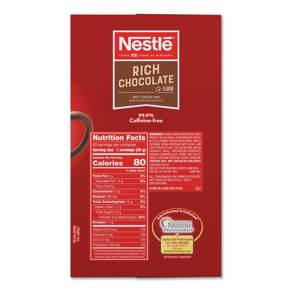 Nestlé NES25485 Hot Cocoa Mix Rich Chocolate Flavor, 0.71oz - 50