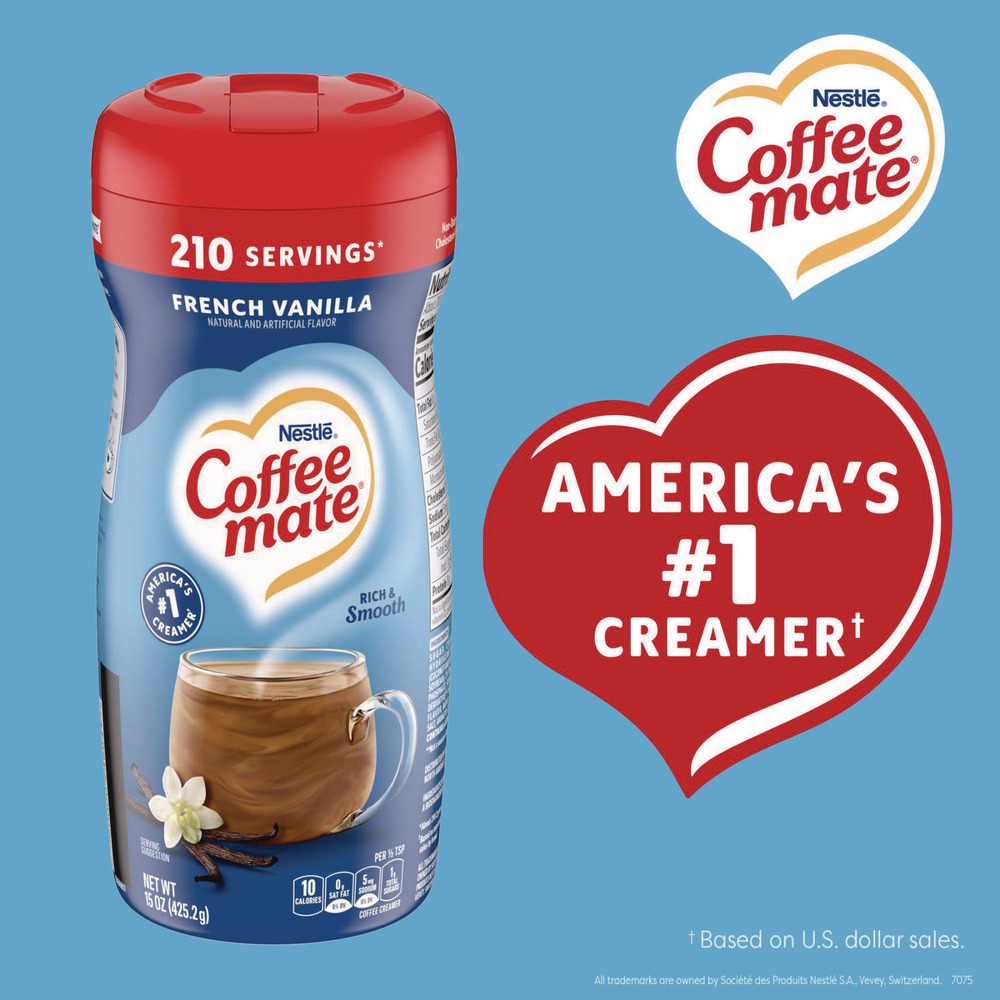 Coffee-Mate 35775CT 15 Unzen Milchkännchen in Pulverform - Französische Vanille (12/Karton) Neu - Bild 7 von 10