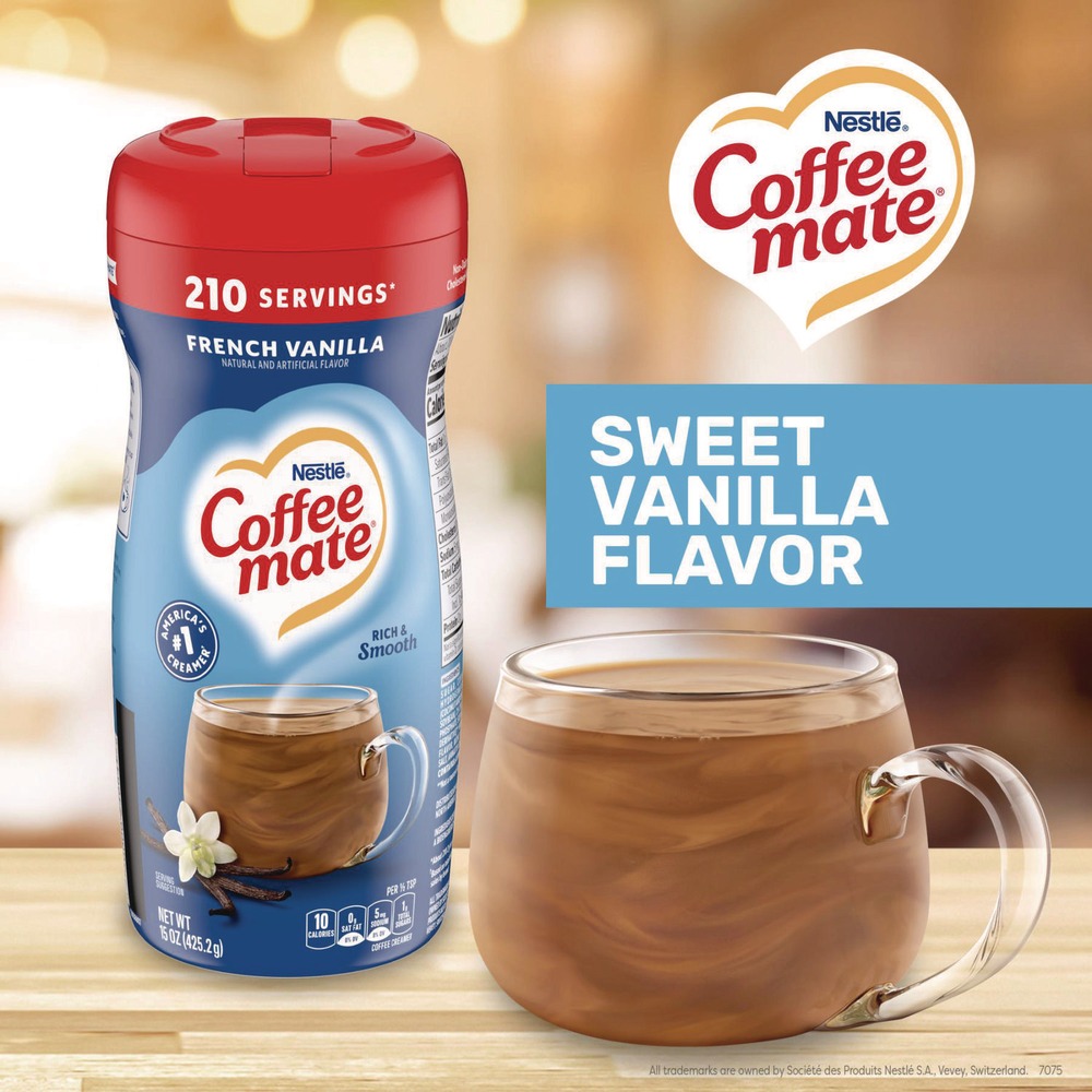 Coffee-Mate 35775CT 15 Unzen Milchkännchen in Pulverform - Französische Vanille (12/Karton) Neu - Bild 10 von 10