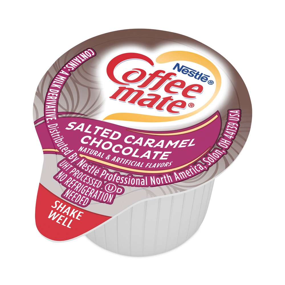 как выглядит Coffee-mate 77197 Liquid Coffee Creamer - Salted Caramel Chocolate 50/Box New фото