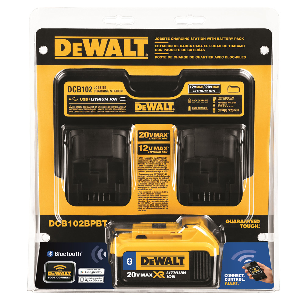 DEWALT 12V-20V MAX Dual Port Charger w/ 4Ah Bluetooth ...