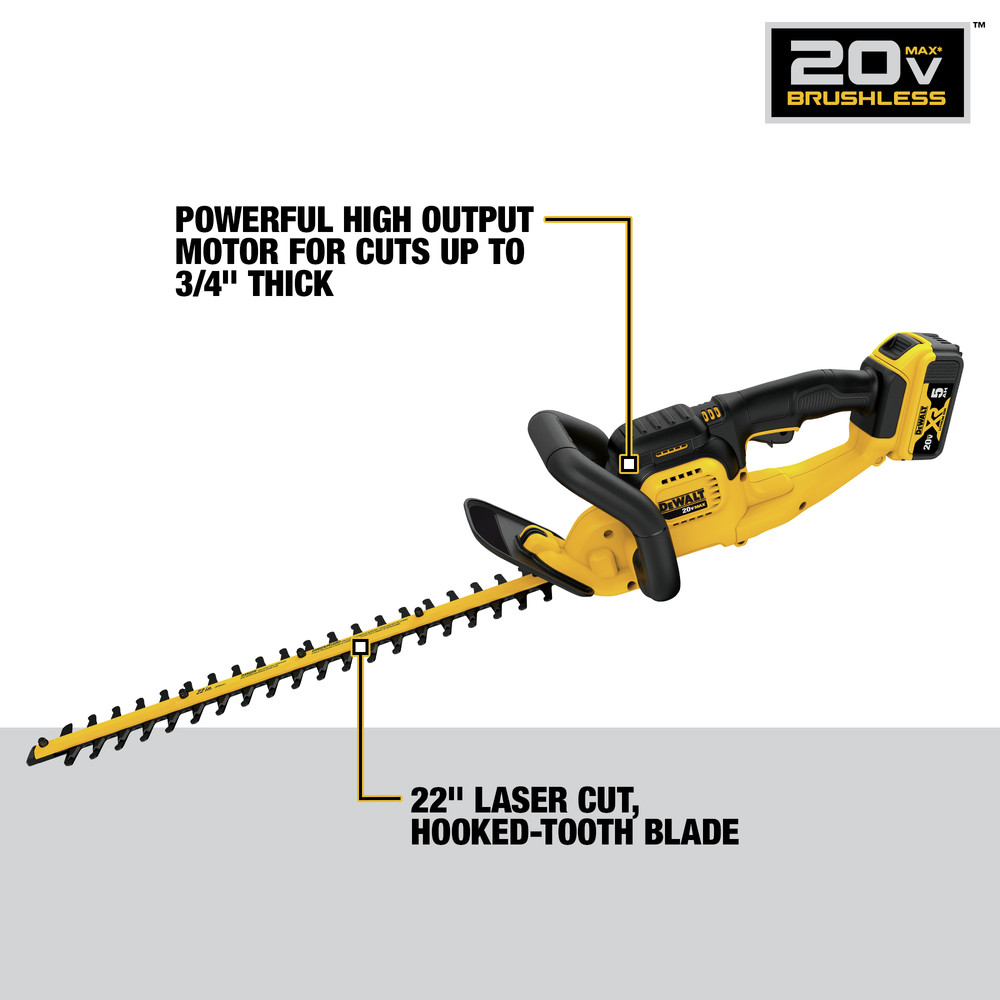 DEWALT DCHT820P1 20V MAX LiIon 22" Hedge Trimmer Kit (5 Ah) New eBay