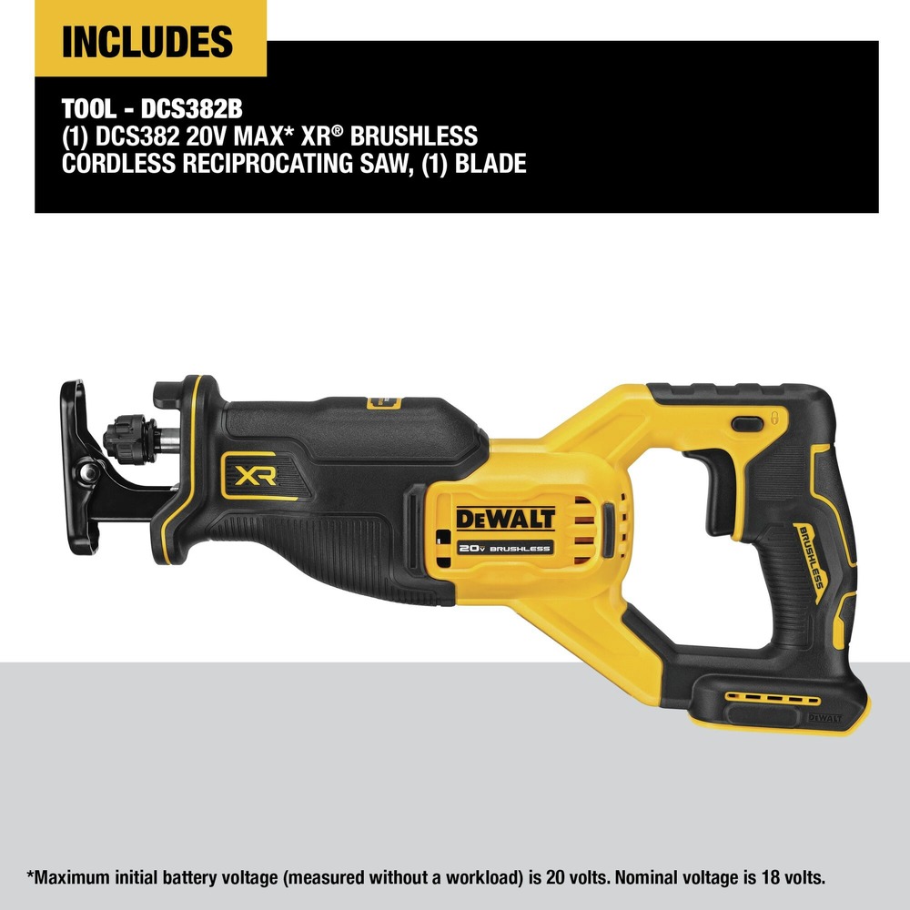 DEWALT DCS382BR 20V MAX XR Reciprocating Saw (Tool Only) Certified Refurbished - Picture 2 of 10