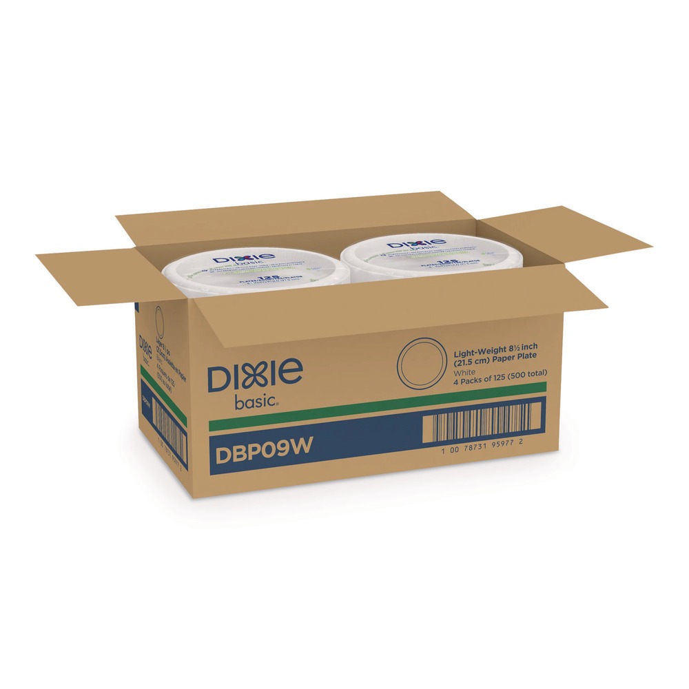 Dixie DBP09W 8.5 in. Paper Dinnerware Plates - White (125/Pack) New