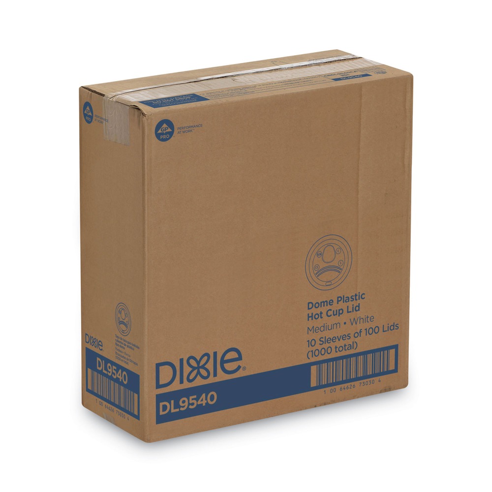 Dixie DL9540 10 oz. Sip-Through Hot Drink Dome Lids - White (100/Pack) New
