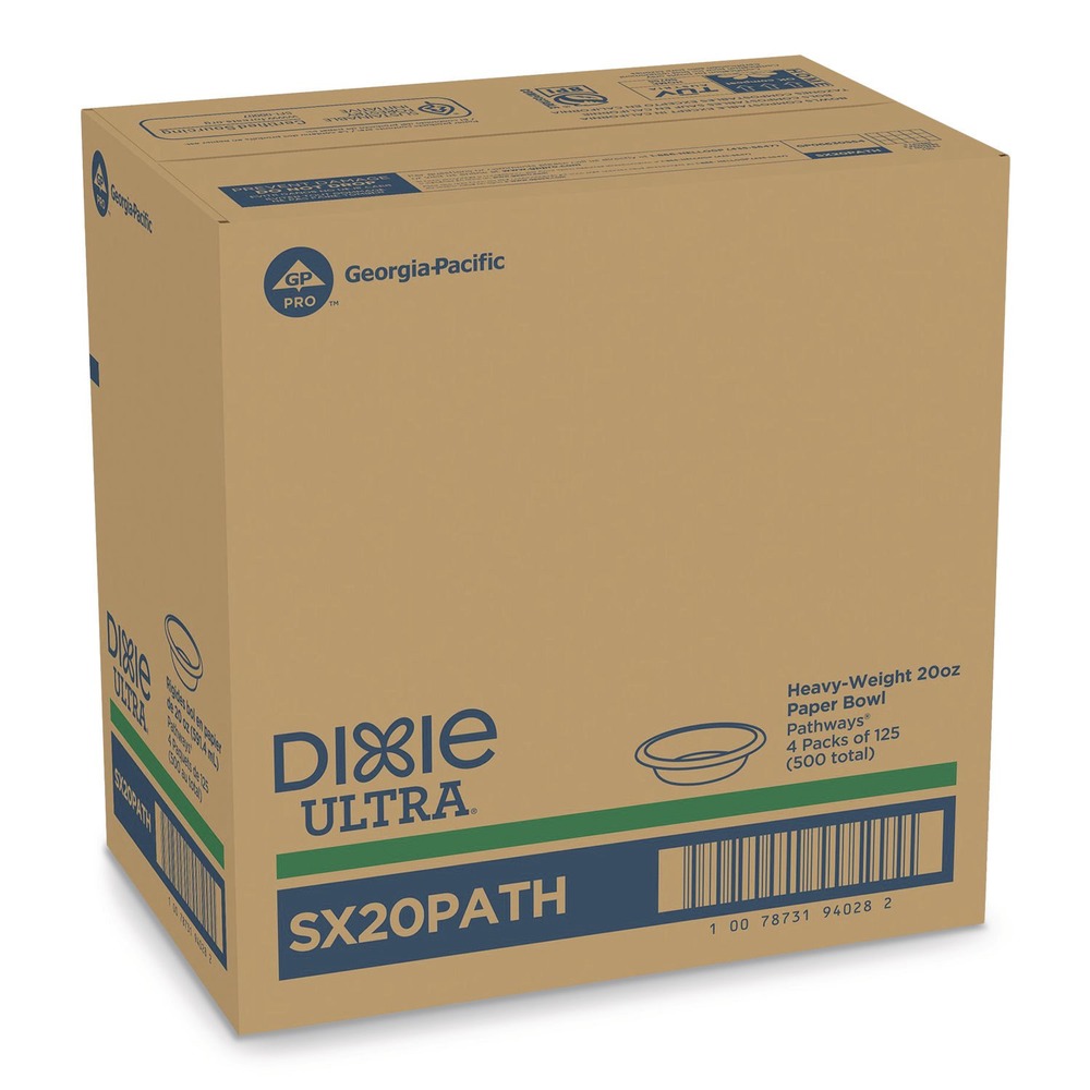 Dixie SX20PATH Pathways 20 oz. Paper Bowls - Green/Burgundy (500/CT) New