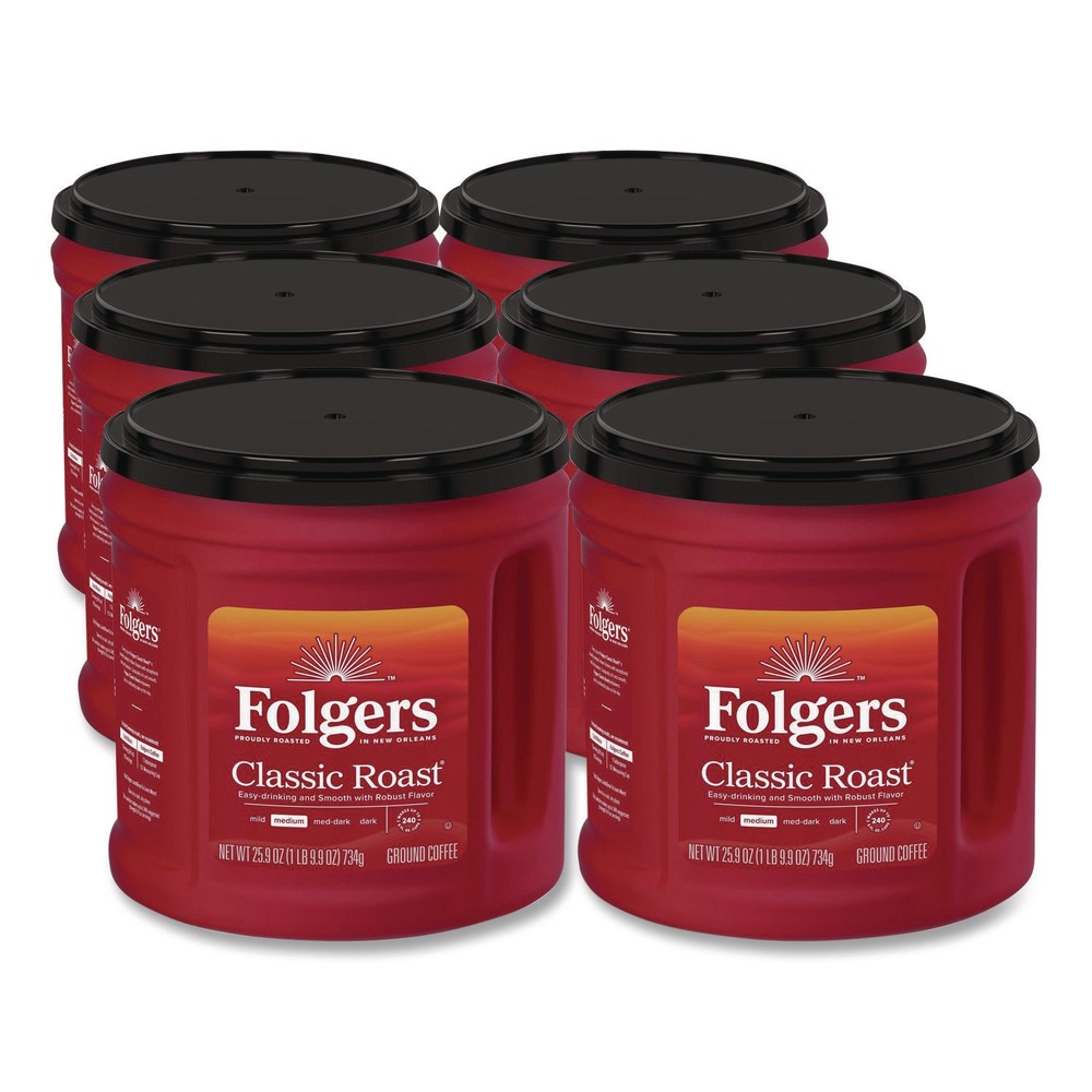 Folgers 20421CT 25,9 oz. Kanister Classic Roast Gemahlener Kaffee (6/Karton) Neu - Bild 1 von 11