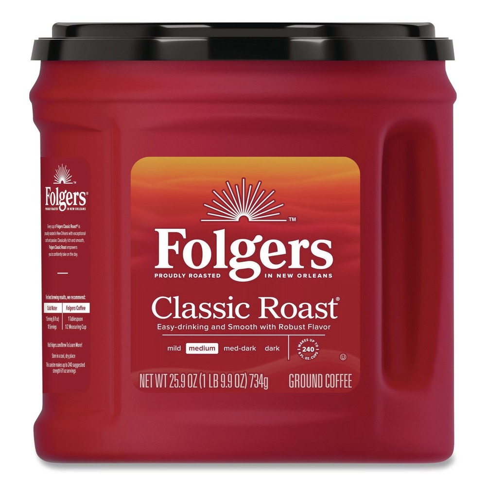 Folgers 20421CT 25,9 oz. Kanister Classic Roast Gemahlener Kaffee (6/Karton) Neu - Bild 2 von 11