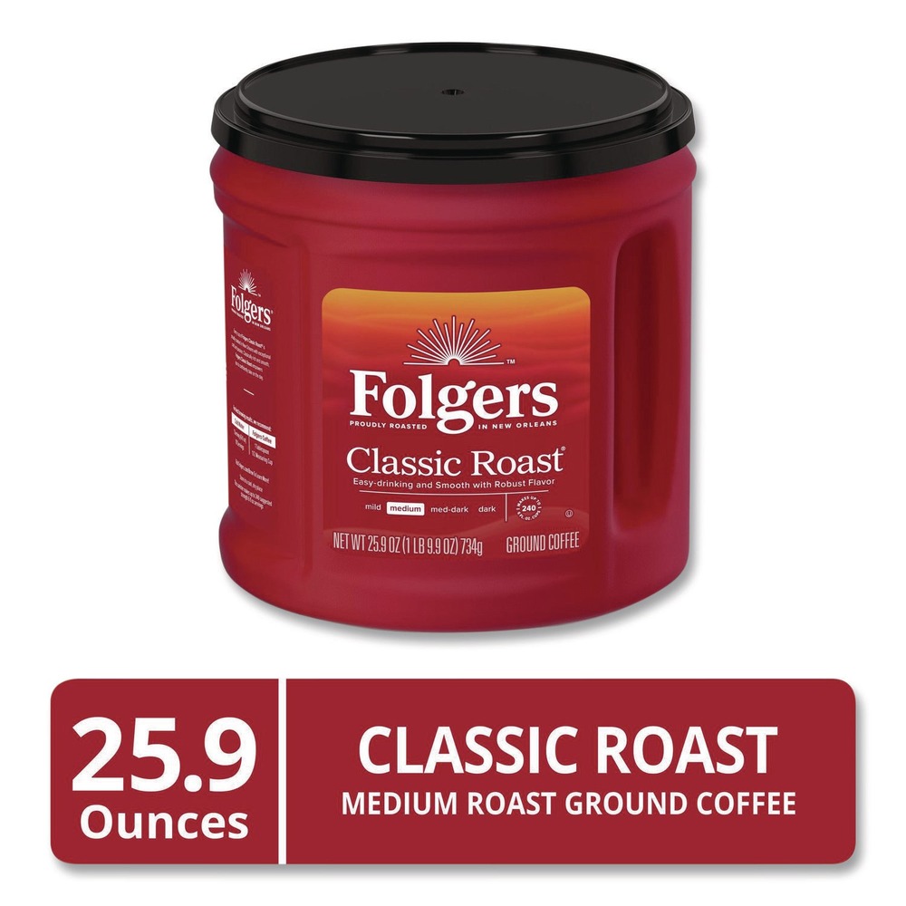 Folgers 20421CT 25,9 oz. Kanister Classic Roast Gemahlener Kaffee (6/Karton) Neu - Bild 11 von 11
