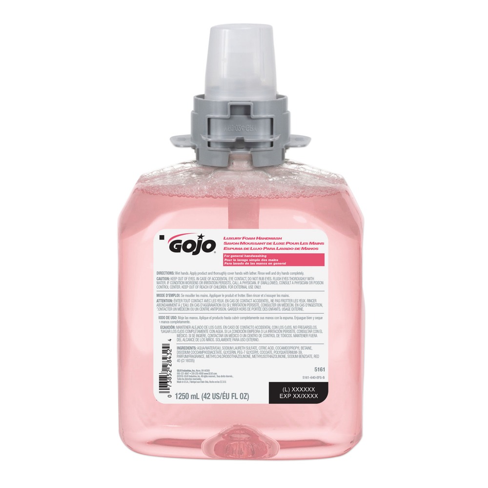 GOJO 516104CT 1250 mL Luxury Foam Handwash - Refreshing Cranberry (4/CT) New - Produktbild 1