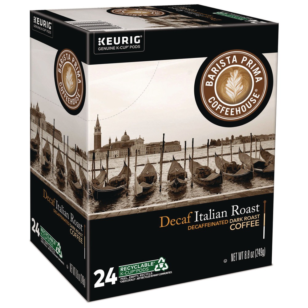 Barista Prima Coffeehouse 8506 Coffee K-Cups - Decaf Italian Roast (24/Box) New - Picture 2 of 5