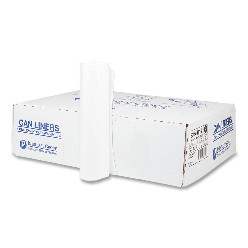 Inteplast Group S334011N 33 gal 11 microns Can Liner (25 Bg/Rl, 20 Rl/Ct) New