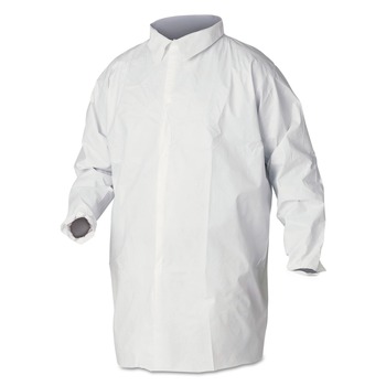 A40 Liquid and Particle Protection Lab Coats, Large, White, 30/Carton A40 Liquid and Particle Protection Lab Coats, Large, White, 30/Carton