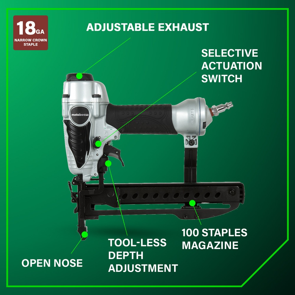 Metabo HPT N3804AB3M Cucitrice pneumatica a corona stretta 1-1/2" calibro 18 1/4" nuova - Foto 4 di 11