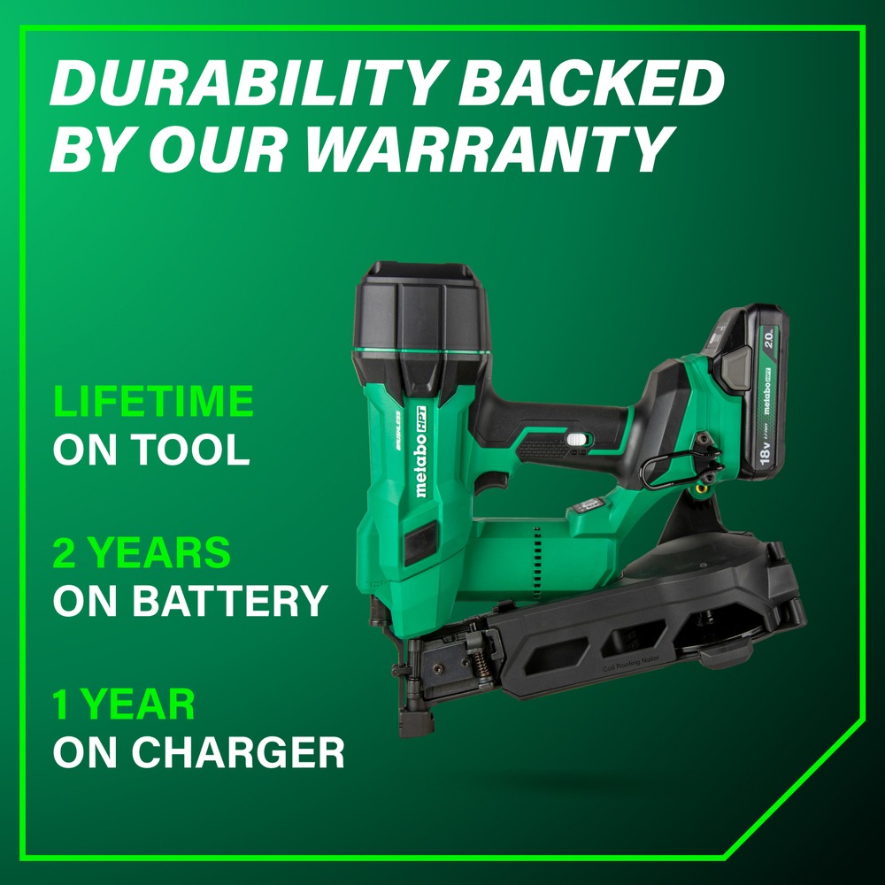 Metabo HPT NV1845DAM 18V MultiVolt Li-Ion CL Coildachnagler Set (2 Ah) Neu - Bild 11 von 11