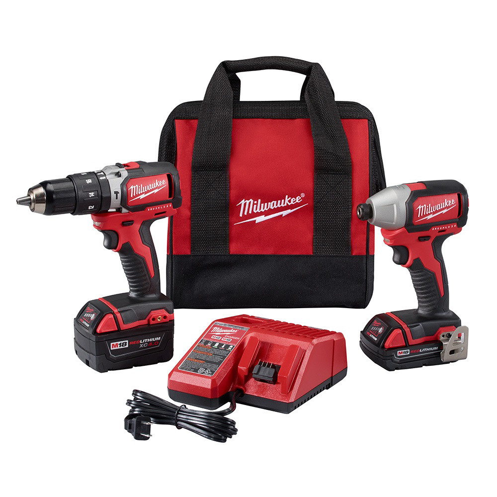 Milwaukee-2799-82CX-M18-1-2-in-Hammer-Drill-and-1-4-in-Impact-Driver-Refurb