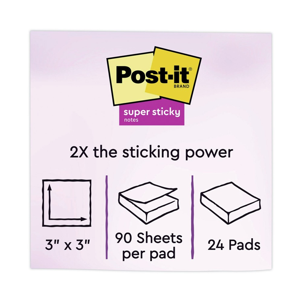 Post-it Notizen Super Sticky 65424SSAU Energie Boost Blöcke (90-Sht/Pd, 24-Pd/Pk) Neu - Bild 11 von 11