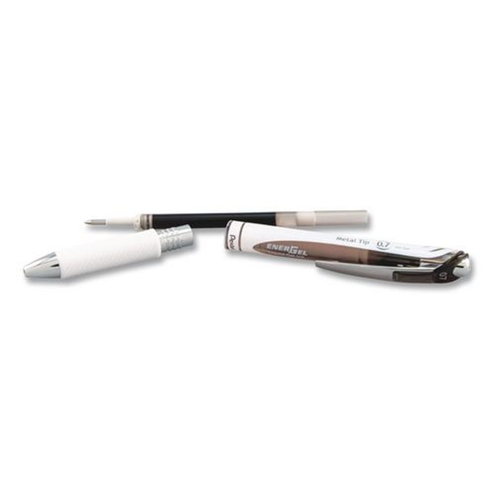 Pentel BL77PWA EnerGel RTX Medium 0.7 mm Gel Pen - Black Ink/Gray Barrel New - Picture 3 of 4