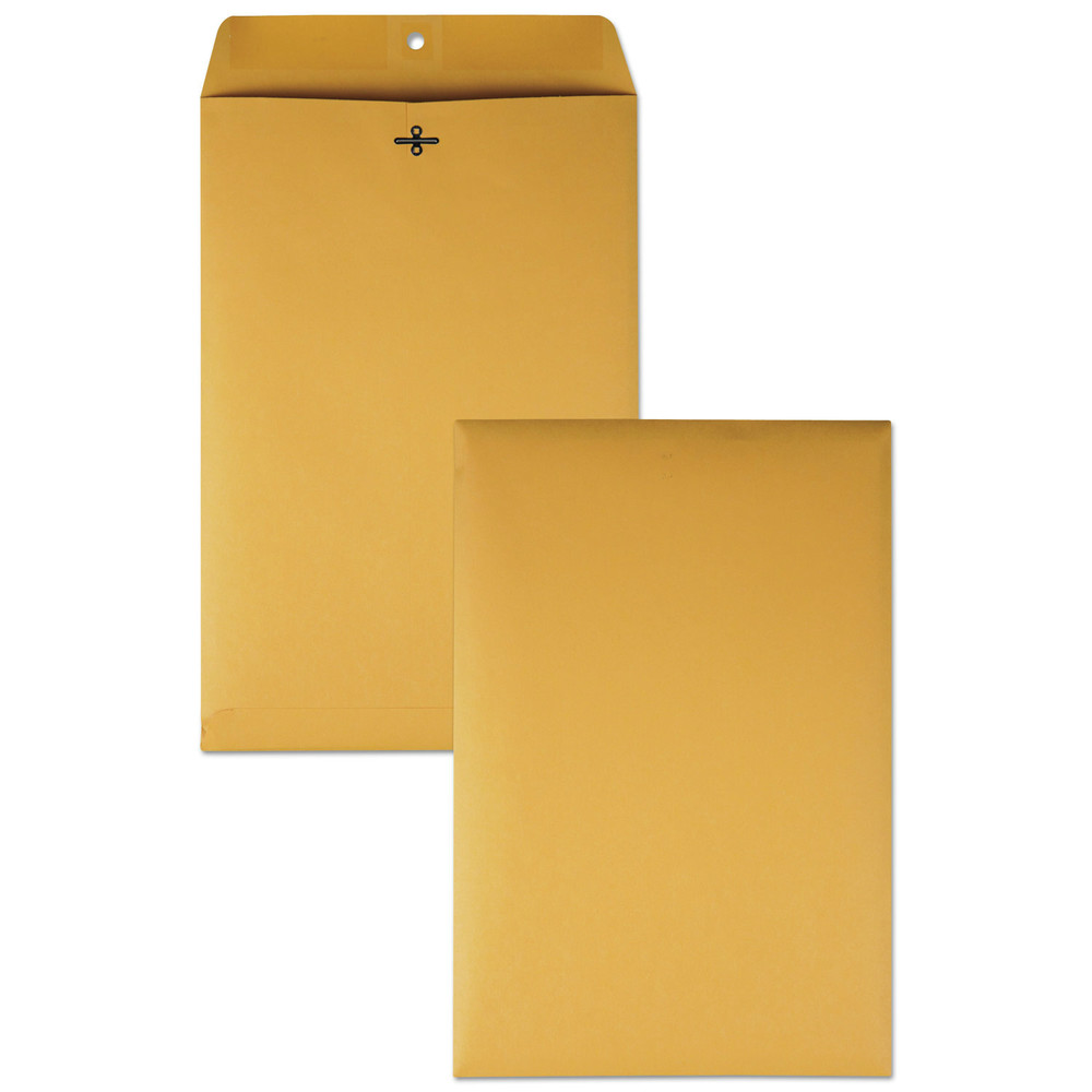 как выглядит Quality Park 37898 10" x 15" 98 Clasp Envelope - Brown Kraft 100/BX New фото