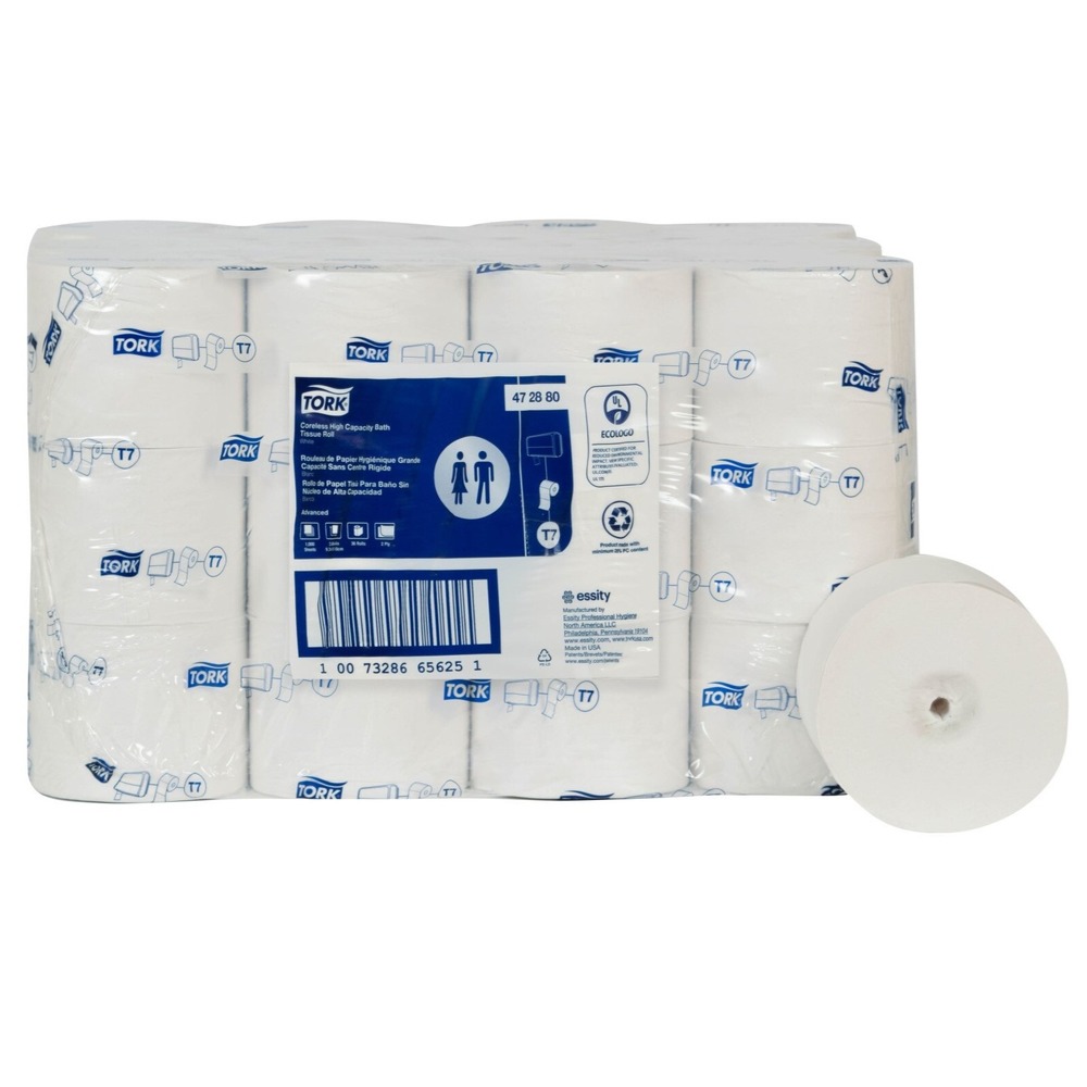 Tork 472880 Advanced 2-Ply Coreless High Cap Bath Tissue – White (36/Carton) New