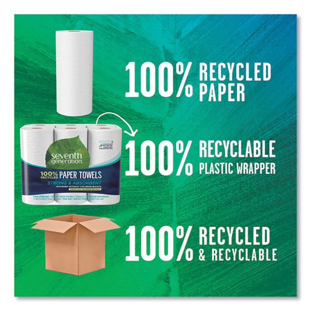 Seventh Generation 13731CT 100% Recycled Paper Kitchen Towel Rolls (4/CT) New - Picture 3 of 5
