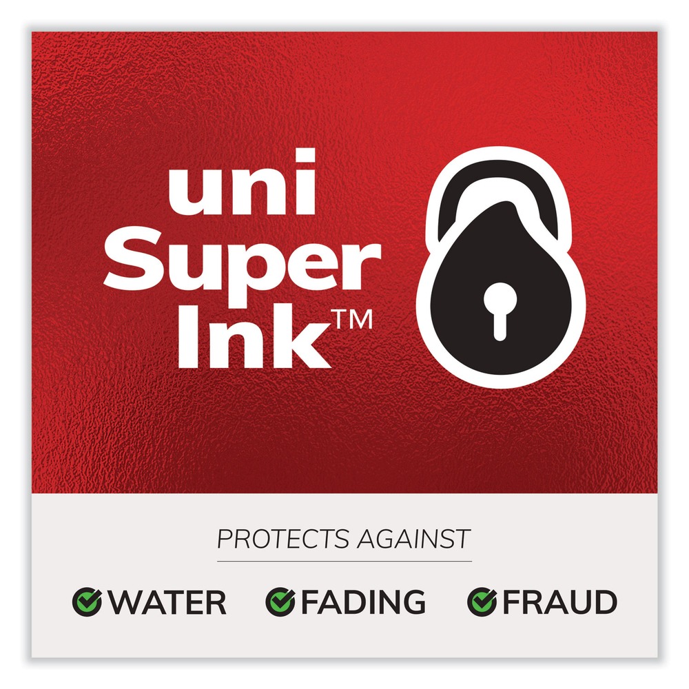 penna gel a impatto uni-ball 65800 207 - inchiostro nero/argento/botte nera/audace 1-DZ nuova - Foto 3 di 11