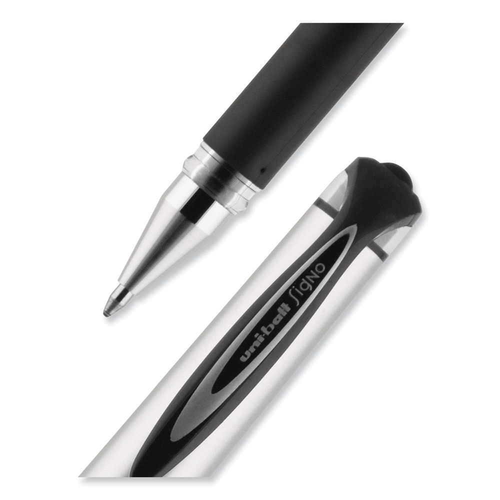 penna gel a impatto uni-ball 65800 207 - inchiostro nero/argento/botte nera/audace 1-DZ nuova - Foto 6 di 11