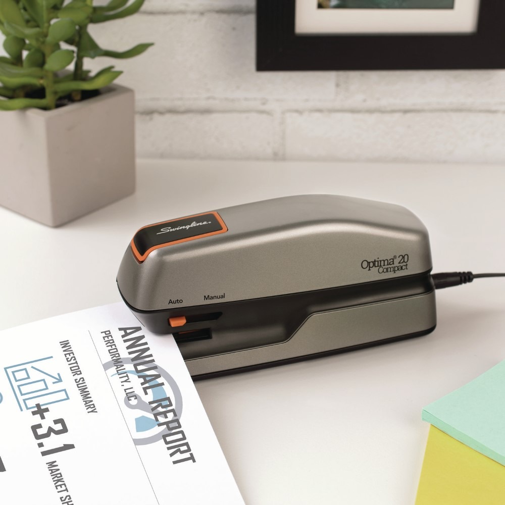 Swingline 48207 20-Sheet Capacity Optima Grip Electric Stapler - BK/SL New - Picture 8 of 10