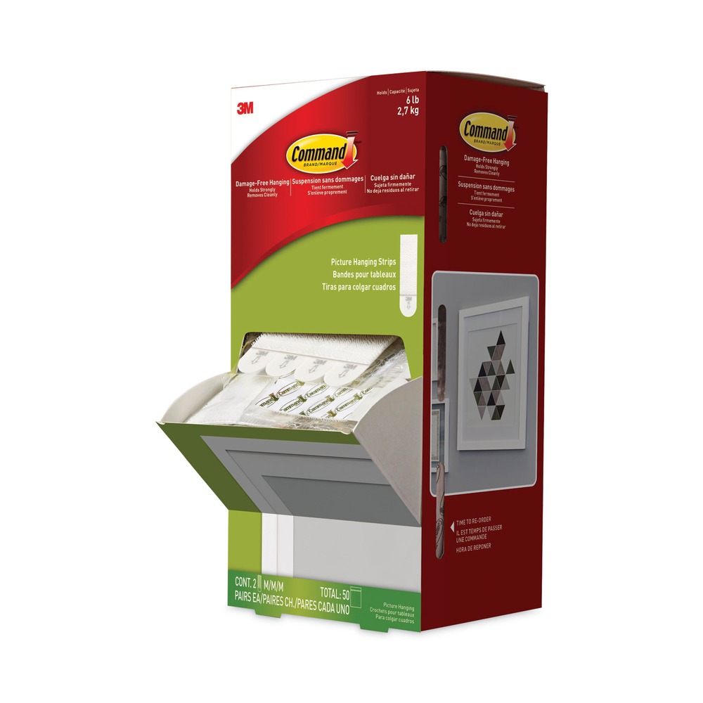 Command 17201CABPK Picture Hanging Strips w/ 6-lb. Cap. (4/ST, 50 ST/CT) New - Bild 1 von 9
