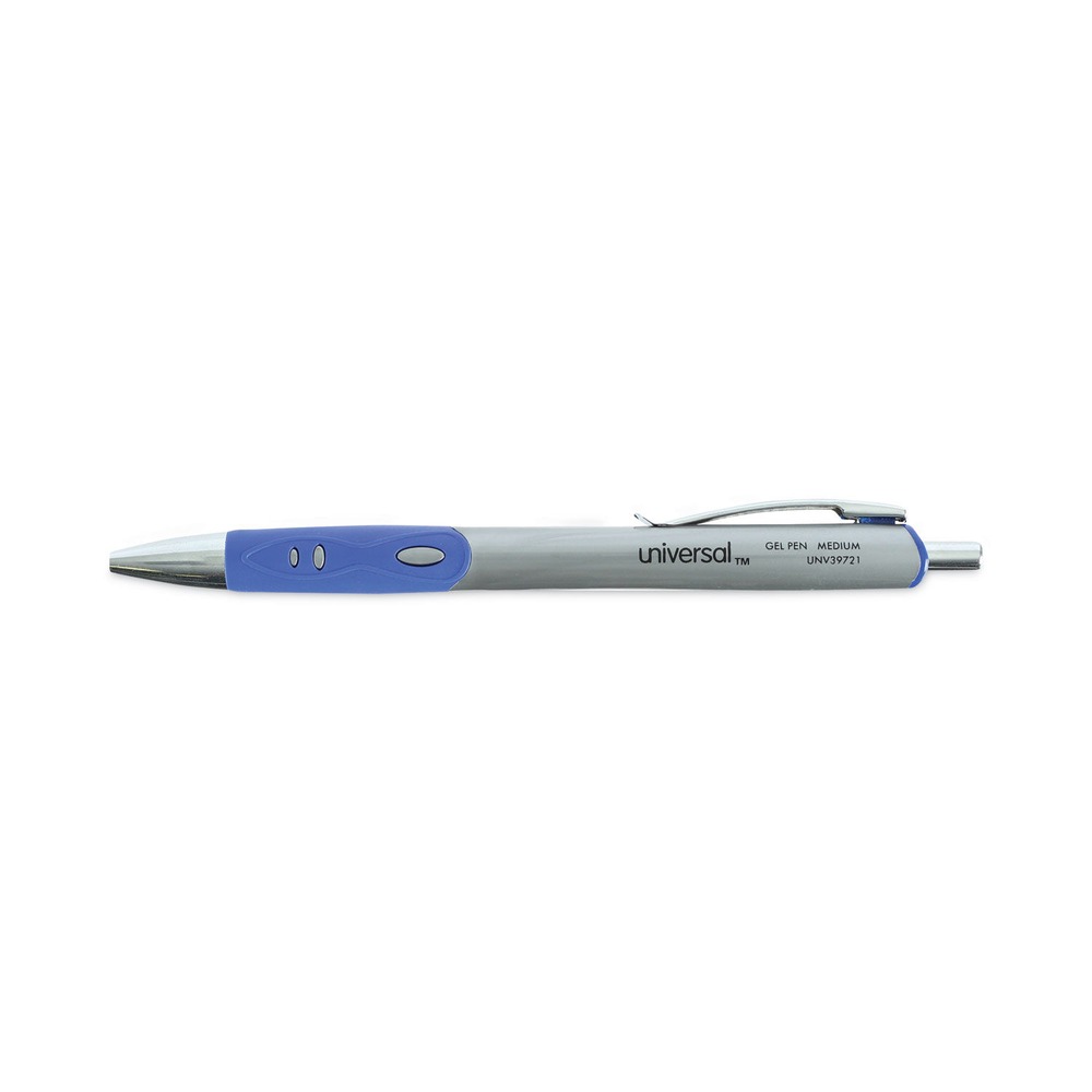 Universal 39721 Medium Comfort Grip Retractable Gel Pen - Blue Ink (1-DZ) New - Picture 3 of 8
