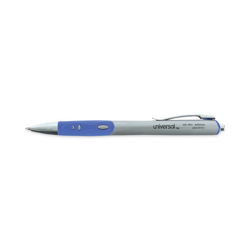 Universal 39721 Medium Comfort Grip Retractable Gel Pen - Blue Ink (1-DZ) New - Picture 5 of 8