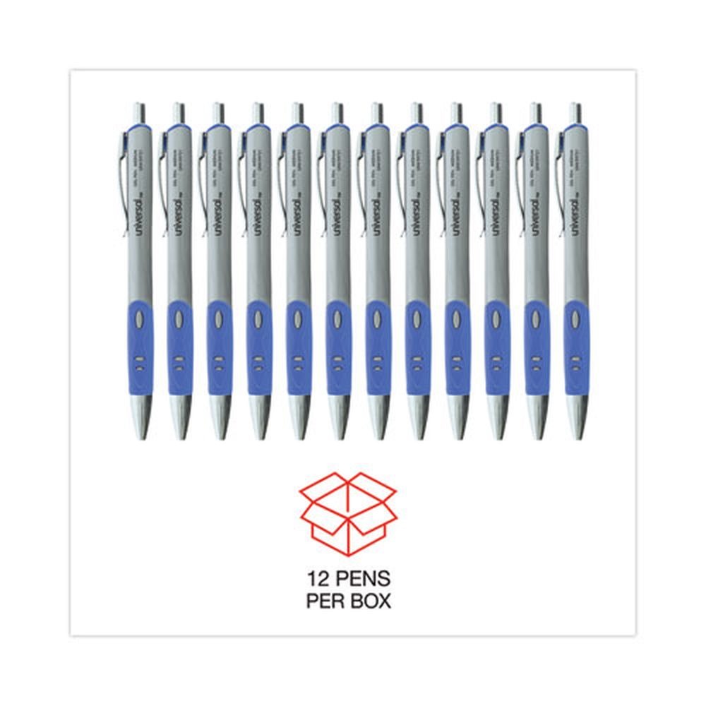 Universal 39721 Medium Comfort Grip Retractable Gel Pen - Blue Ink (1-DZ) New - Picture 6 of 8