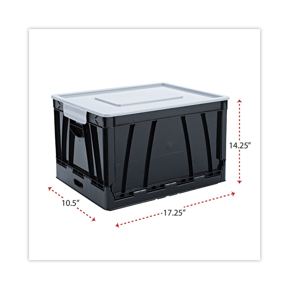 Universal 40010 Letter/Legal Files Collapsible Crate - Black/Gray (2/PK) New - Picture 4 of 7