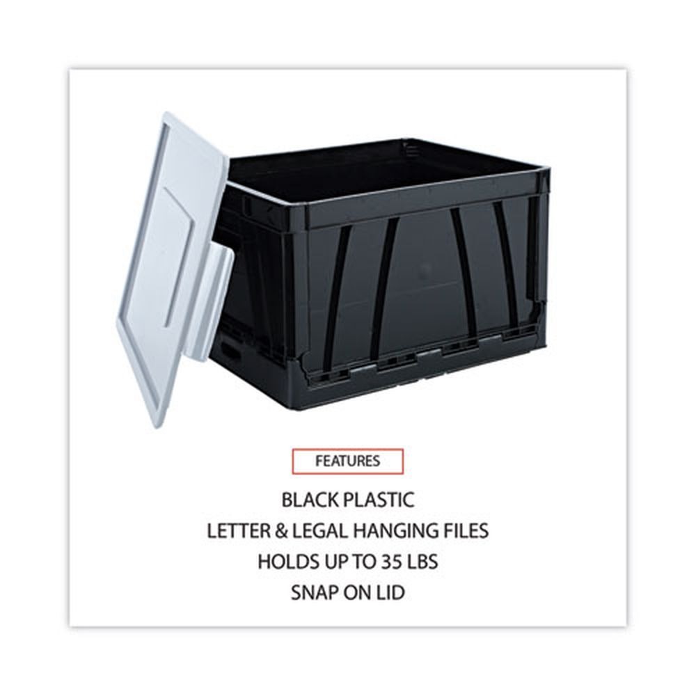 Universal 40010 Letter/Legal Files Collapsible Crate - Black/Gray (2/PK) New - Picture 6 of 7