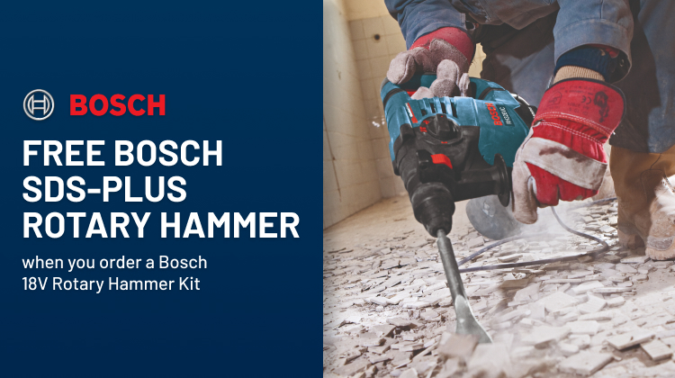 FREE Bosch SDS-plus Rotary Hammer when you order a Bosch 18V Rotary Hammer Kit 