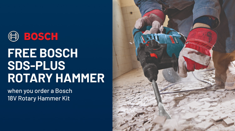 FREE Bosch SDS-plus Rotary Hammer when you order a Bosch 18V Rotary Hammer Kit FREE Bosch SDS-plus Rotary Hammer when you order a Bosch 18V Rotary Hammer Kit