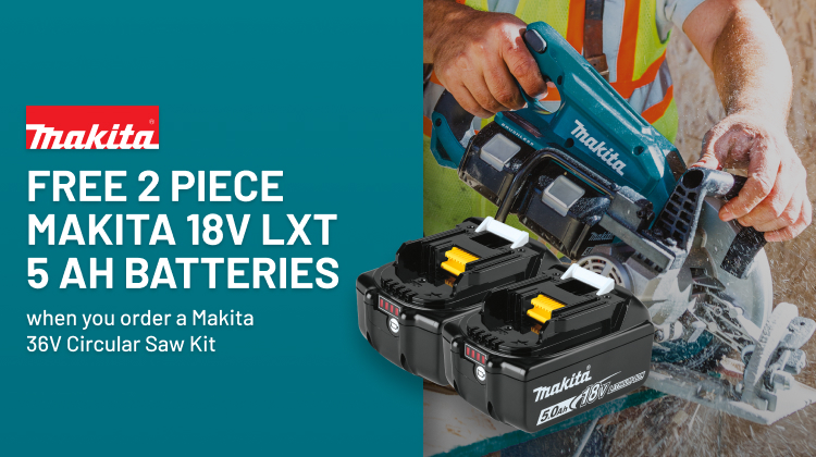 FREE 2 Piece Makita 18V LXT 5 Ah batteries FREE 2 Piece Makita 18V LXT 5 Ah batteries