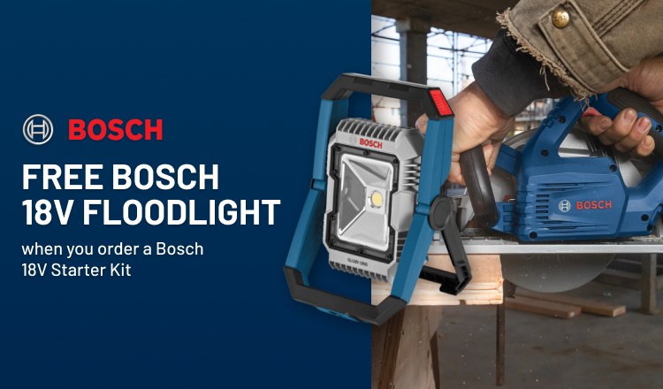 FREE Bosch 18V Floodlight when you order a Bosch 18V Starter Kit