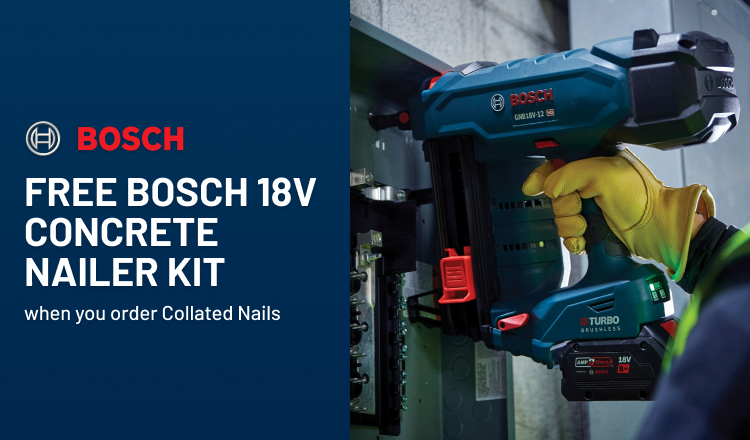 FREE Bosch 18V Concrete Nailer Kit