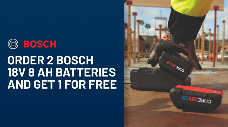 Order 2 Bosch 18V 8 Ah Batteries and get 1 for Free Order 2 Bosch 18V 8 Ah Batteries and get 1 for Free
