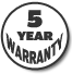 5 Year Warranty