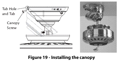 Figure 19 - Installing the canopy