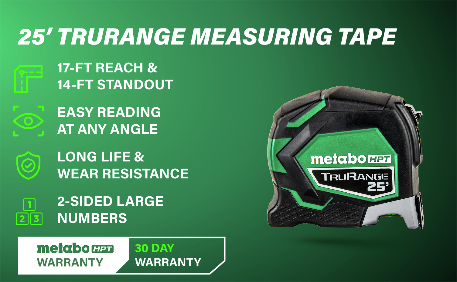 25ft. Trurange Measuring Tape Get accurate measurements at long distances without hassle.