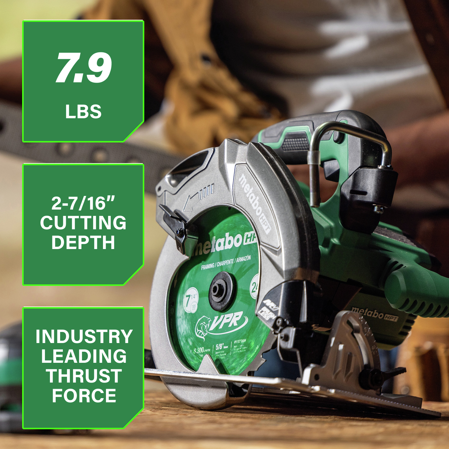 Weighing 7.9 lbs. with a 2-7/16 in. cutting depth and industry-leading thrust force for efficient cutting.
